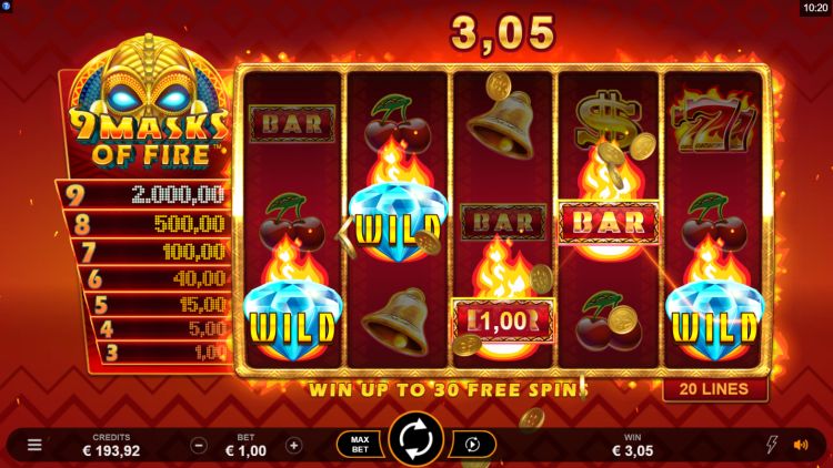 9 masks of fire slot review microgaming