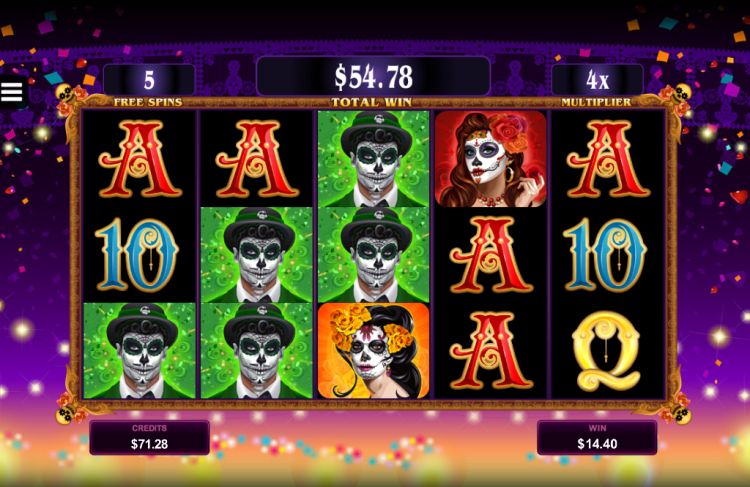 Beautiful Bones pokie microgaming bonus win