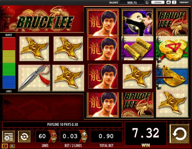 Bruce Lee slot WMS win