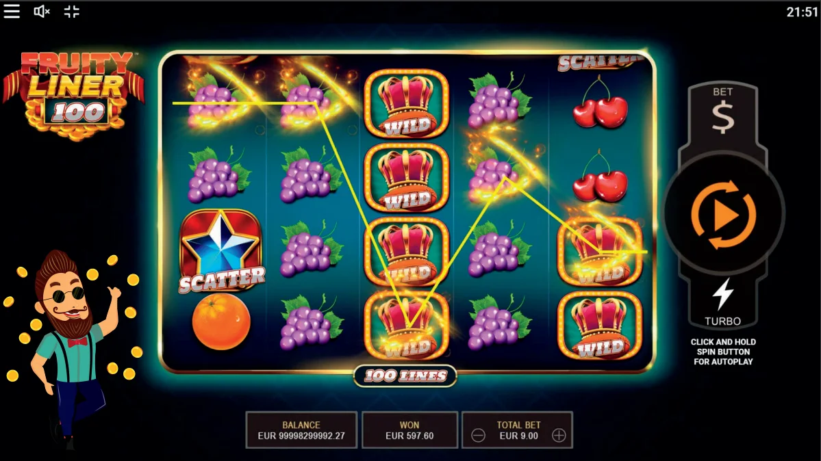 fruity liner 100 free spins